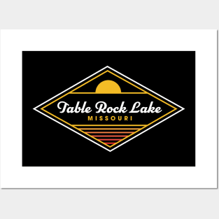 Table Rock Lake Missouri Retro Sunset Camping Posters and Art